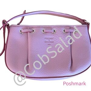 Dooney & Bourke Pink Baguette Pebble Leather Drawstring Shoulder Bag